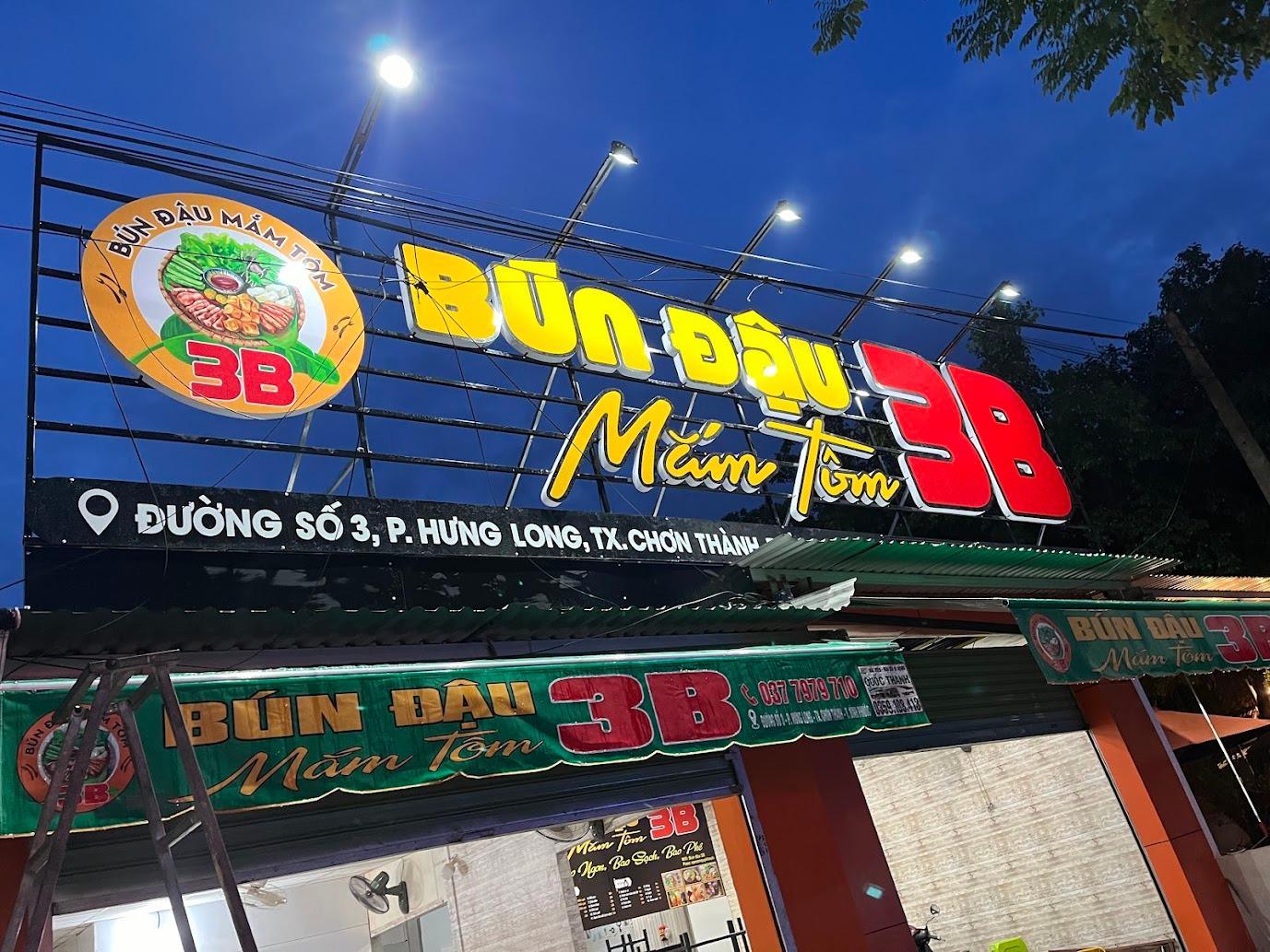 Bảng hiệu Bún Đậu 3B - Bộ chữ mica khung sắt đèn led (3).jpg